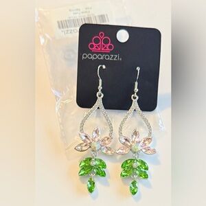 Paparazzi Silver and Blush Pink Floral Earrings